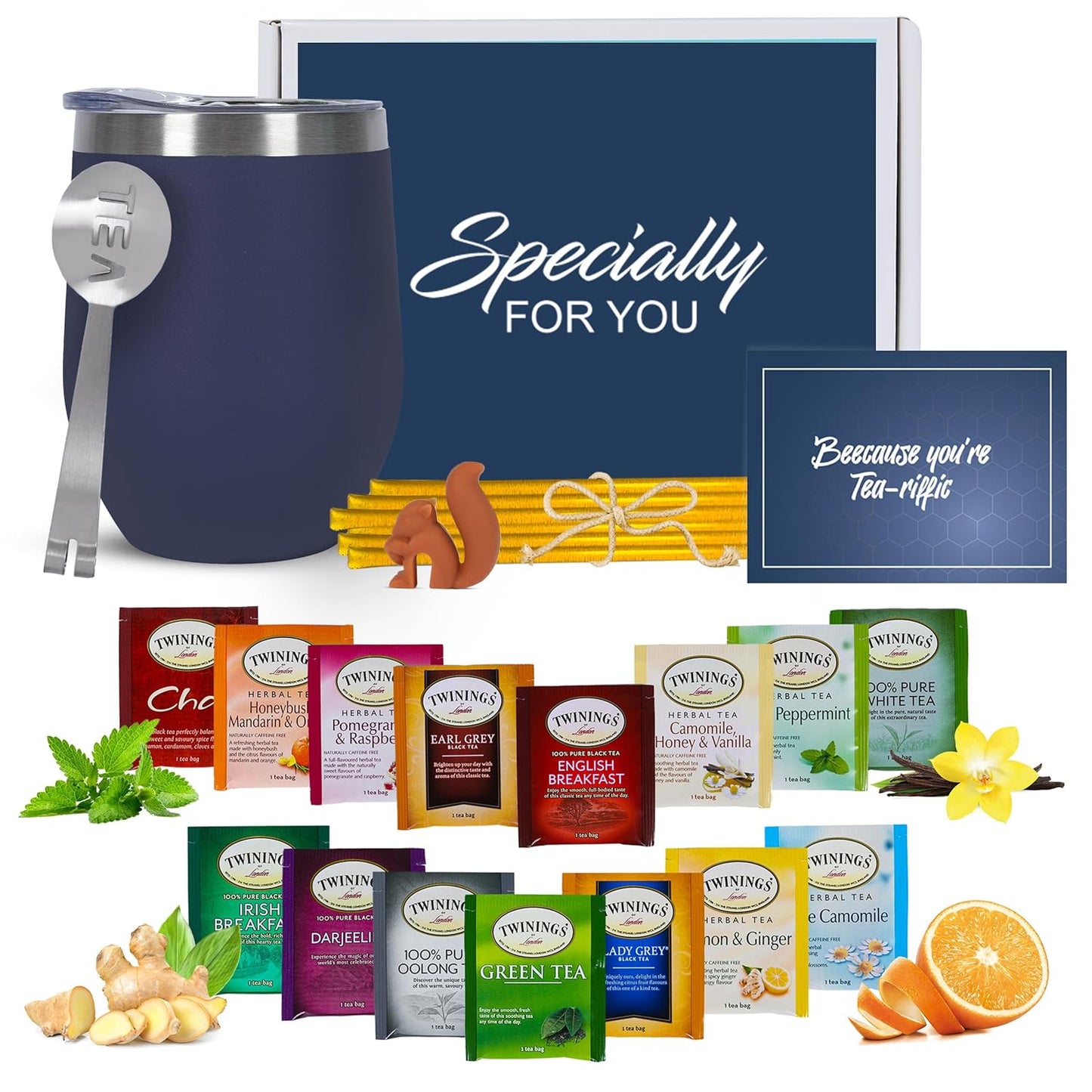 Tea Gift Set - Blue Tumbler, Blue Box