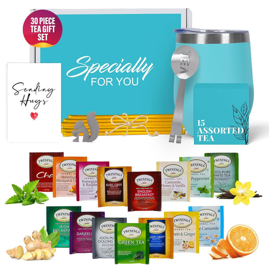Tea Gift Set - Teal Tumbler, Sending Hugs Card