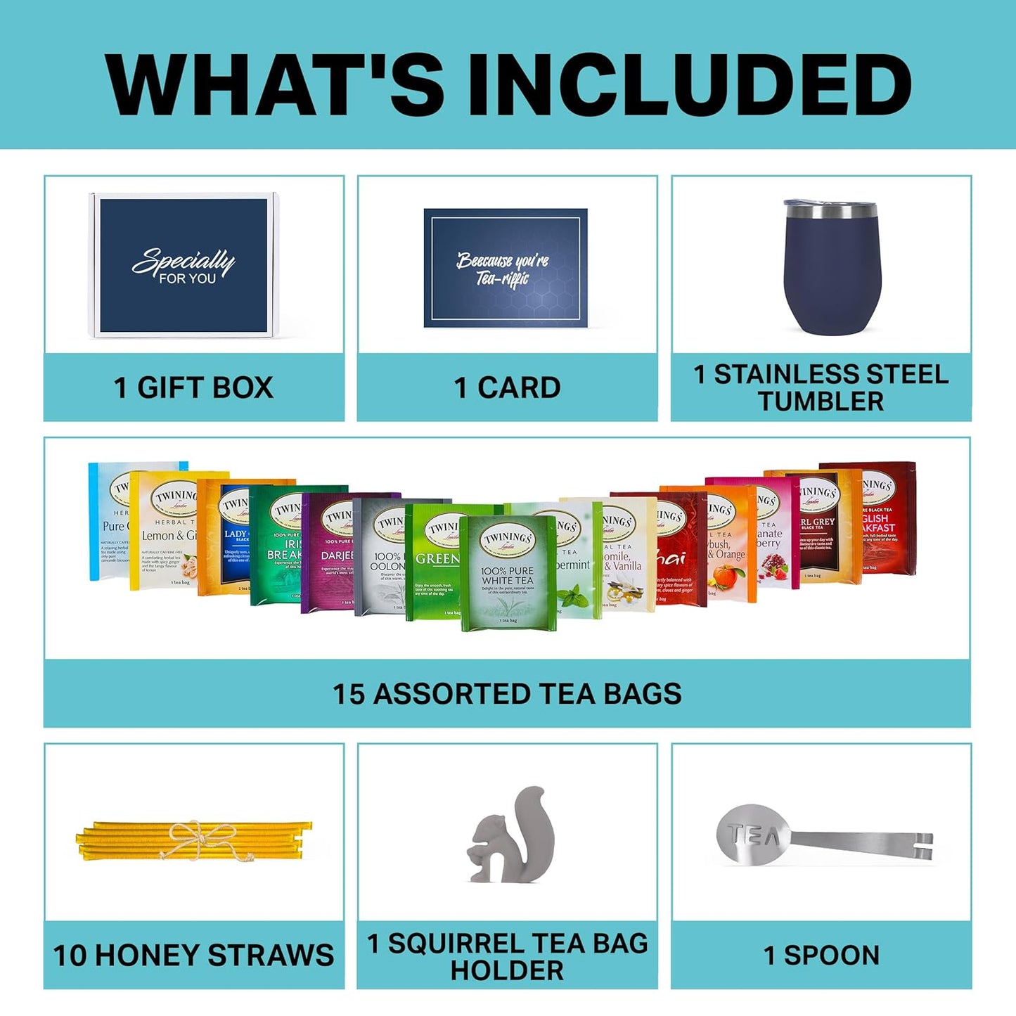 Tea Gift Set - Blue Tumbler, Blue Box