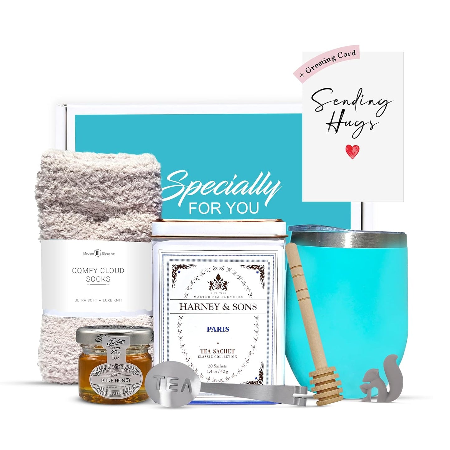 Harney & Sons Paris Tea Gift Set - Teal Tumbler - Cloud Socks