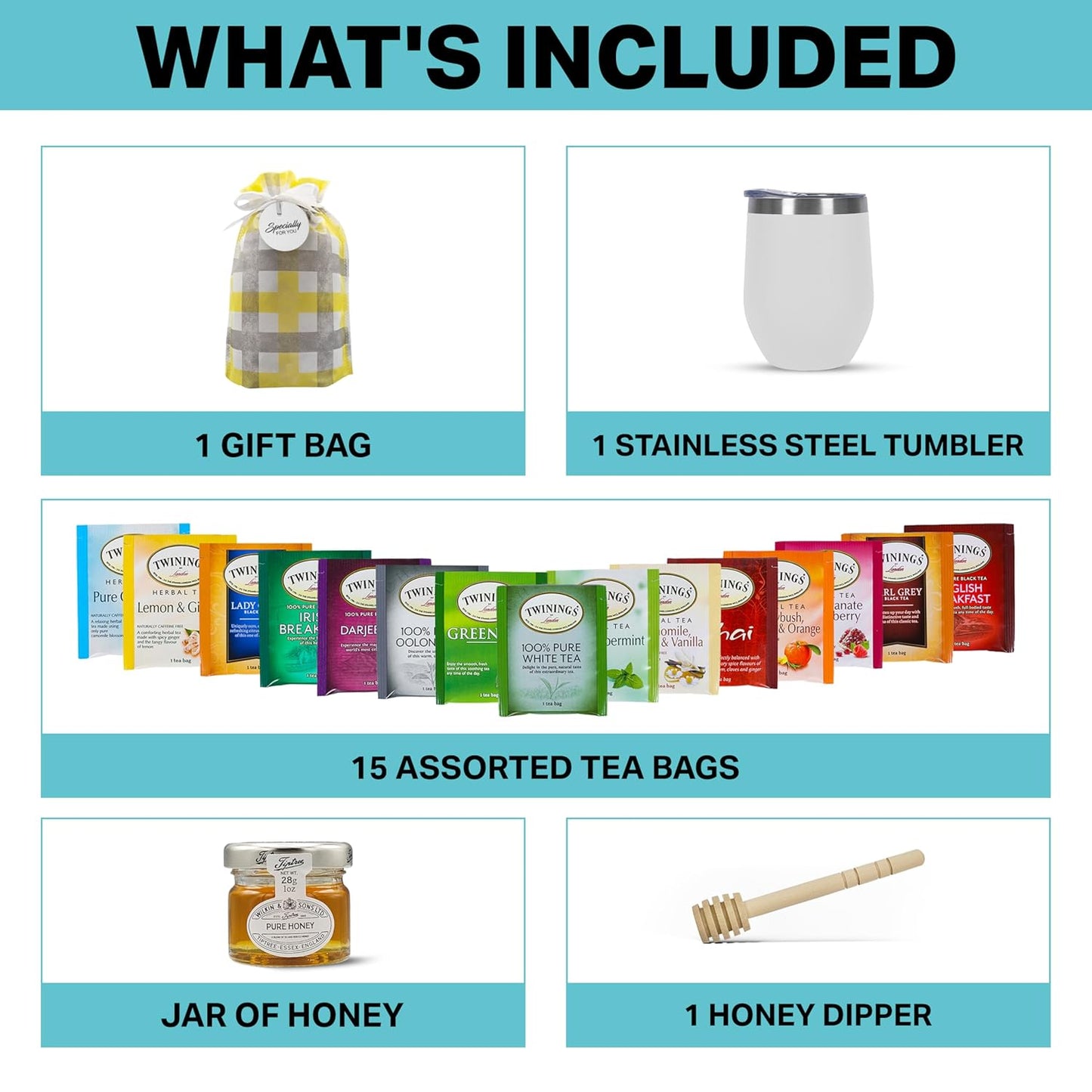 Tea Gift Bag - White Tumbler