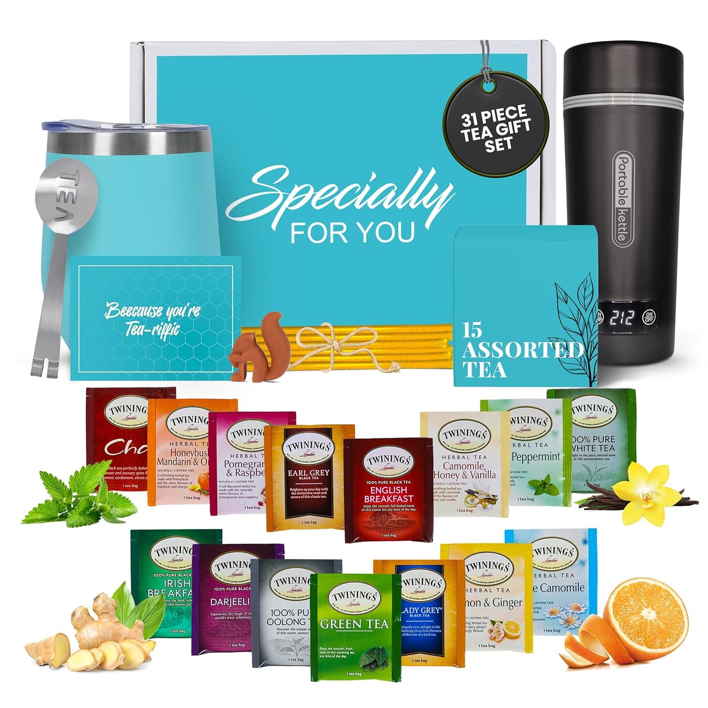 Kettle Tea Gift Set - Teal Tumbler - Twining Tea