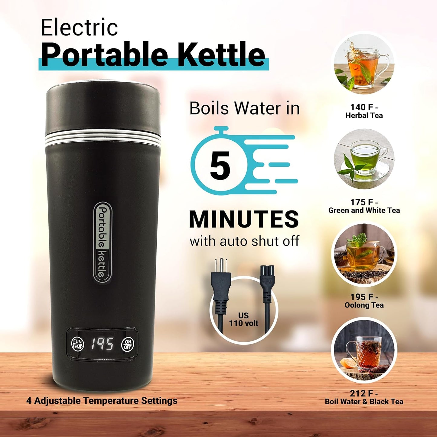 Kettle Tea Gift Set - Blue Tumbler - Decaffeinated Twining Tea