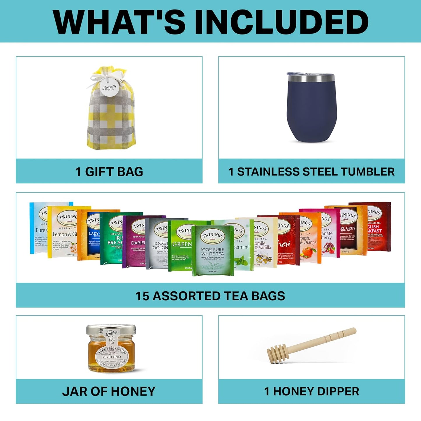 Tea Gift Bag - Blue Tumbler
