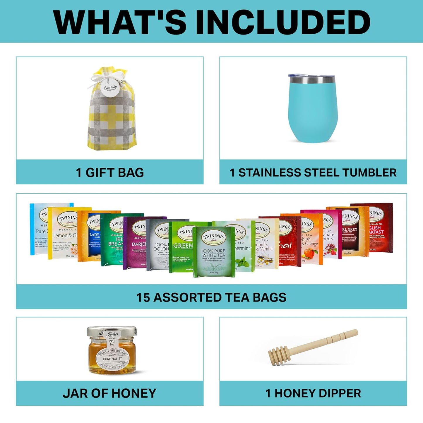 Tea Gift Bag - Teal Tumbler