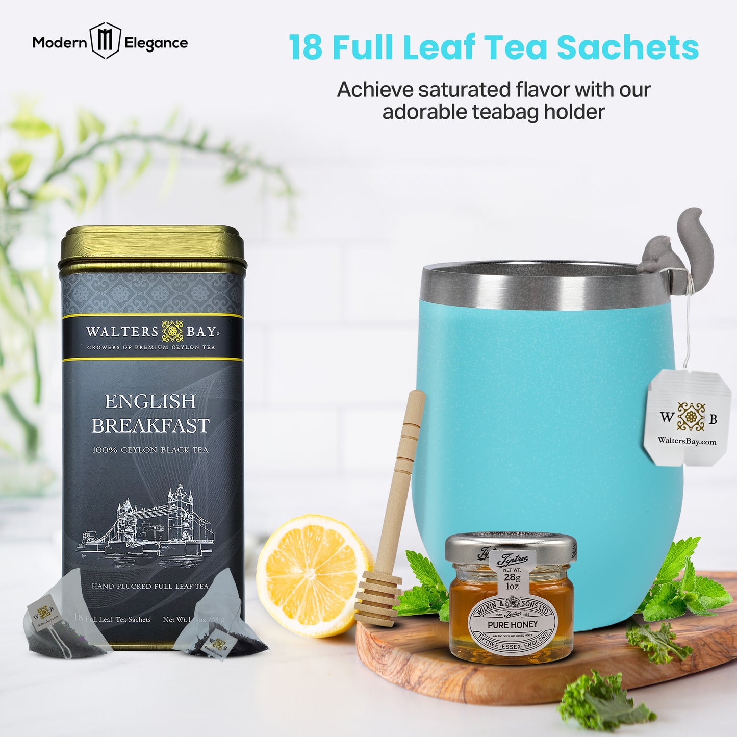 Walters Bay English Breakfast Tea Gift Set - Teal Tumbler