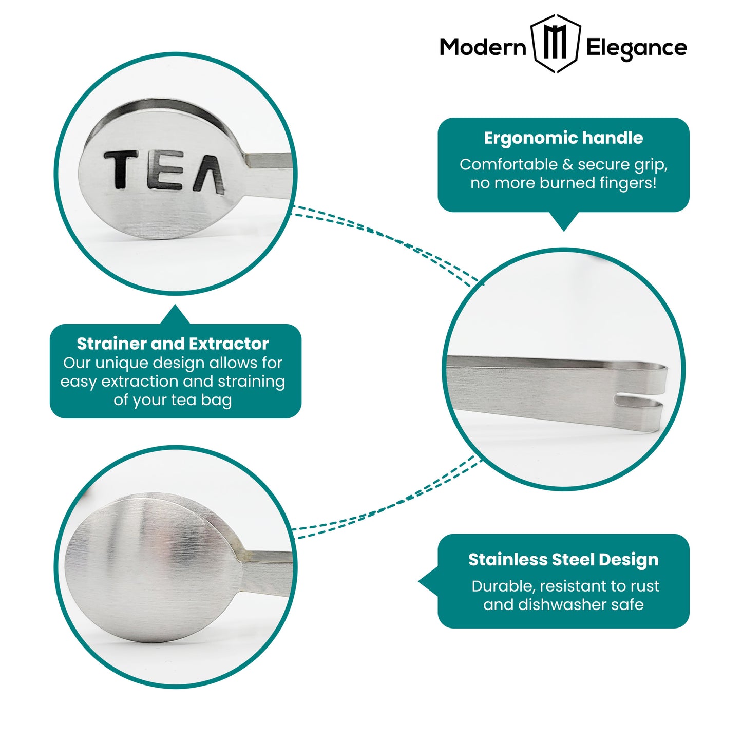 Tea Bag Squeezer Stainless Steel 2 Pack