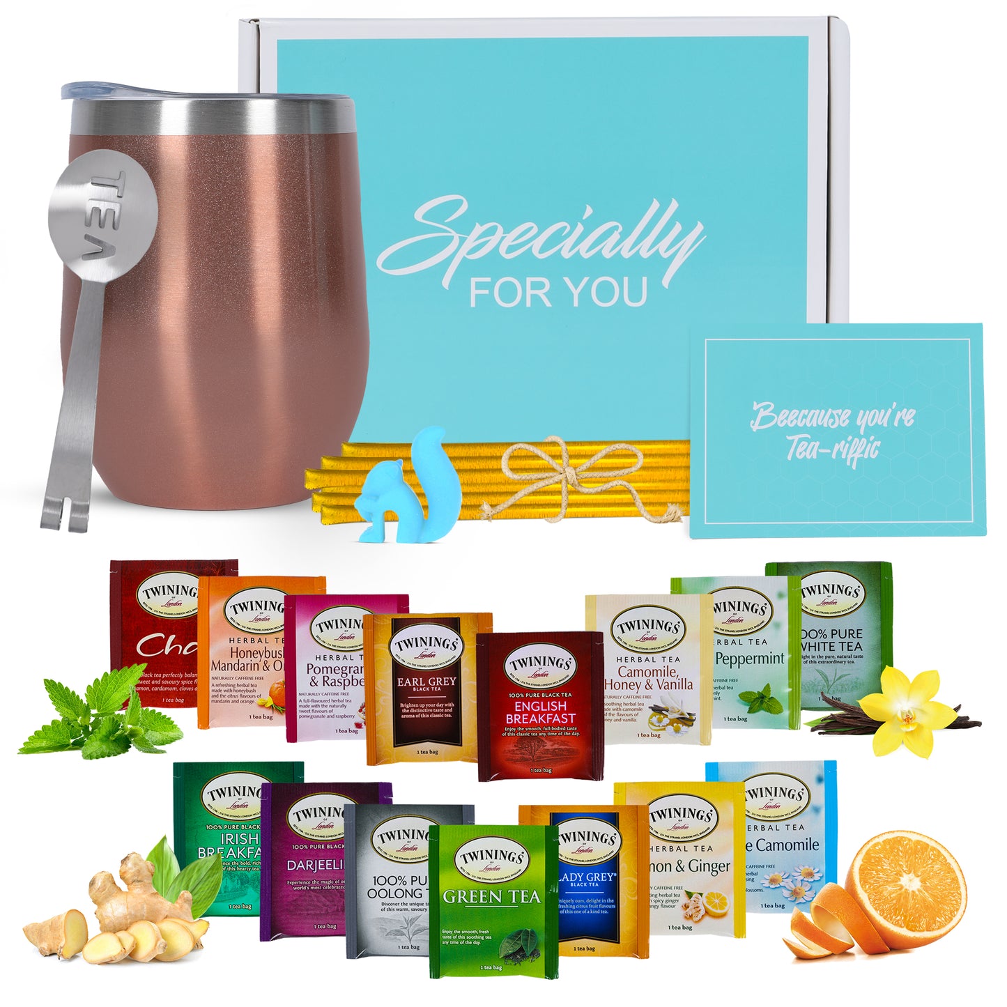 Tea Gift Set - Rose Gold Tumbler