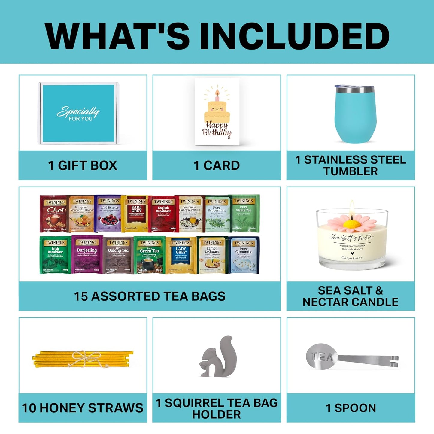 Tea Gift Set - Birthday Teal Tumbler