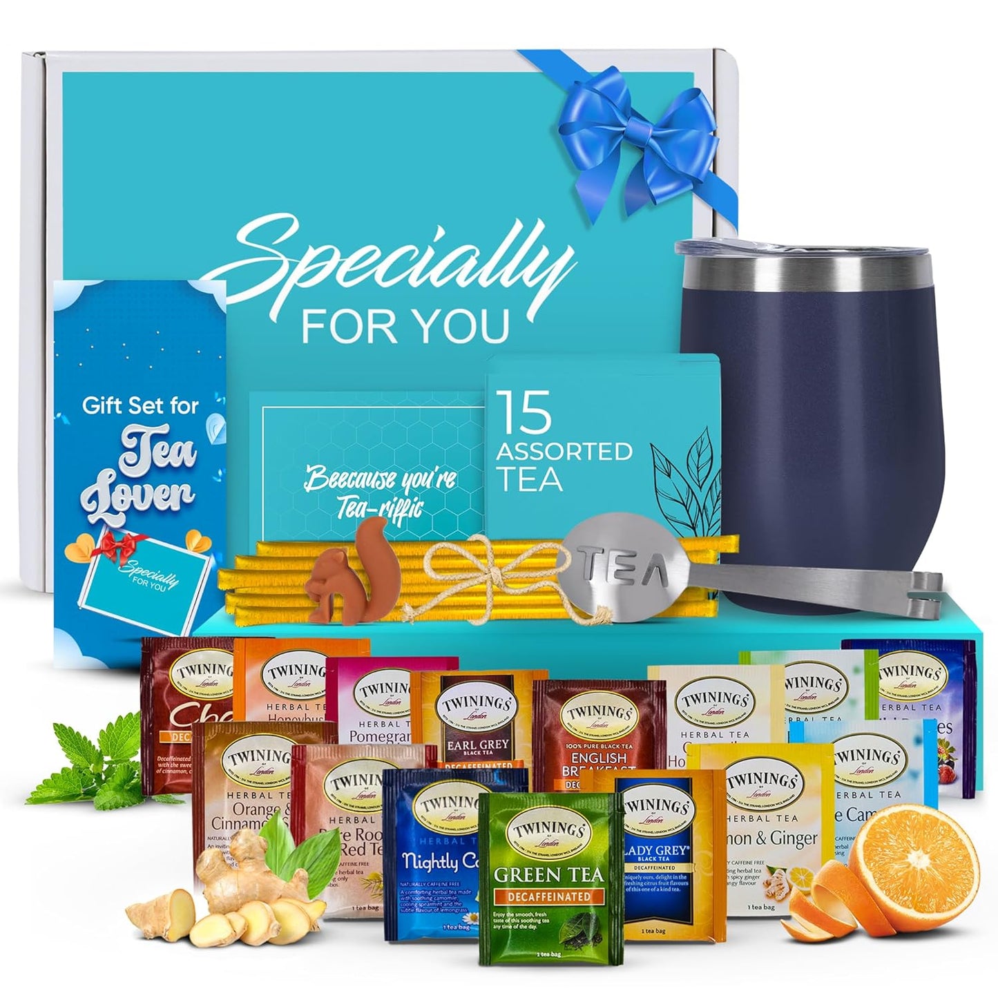 Tea Gift Set Decaffeinated - Blue Tumbler