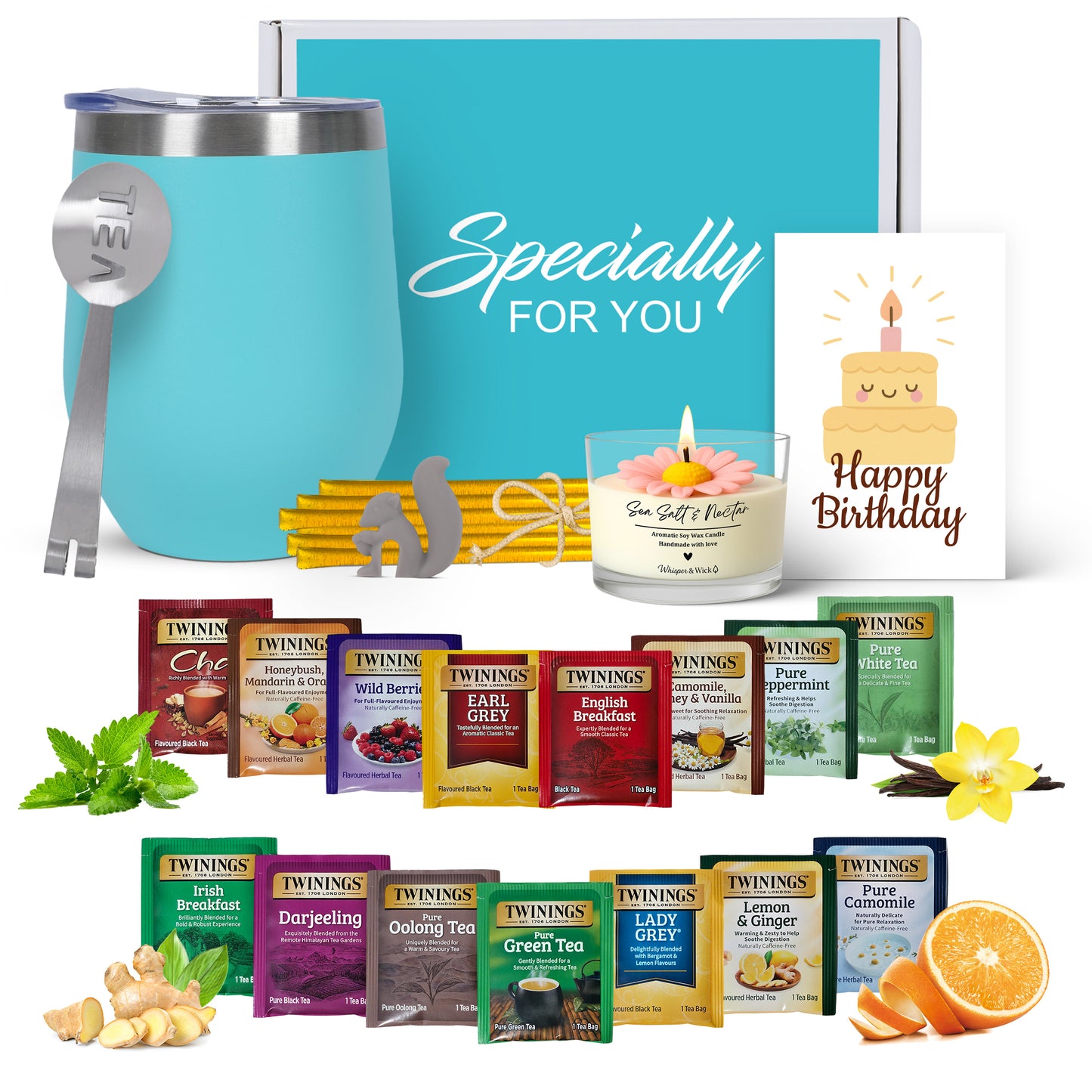 Tea Gift Set - Birthday Teal Tumbler