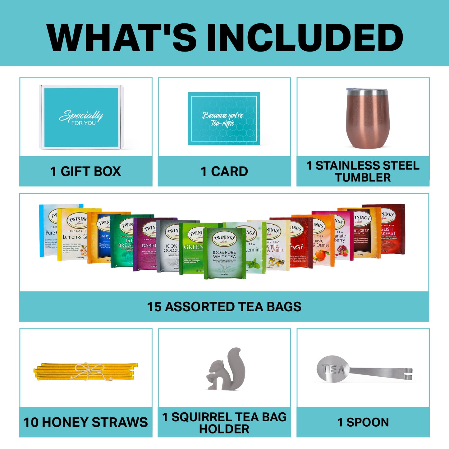 Tea Gift Set - Rose Gold Tumbler