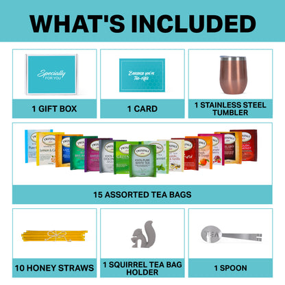 Tea Gift Set - Rose Gold Tumbler
